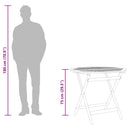 foldbart havebord Ø90x75 cm massivt eukalyptustræ