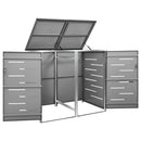 dobbelt skraldespandsskjuler 138x77,5x112,5 cm rustfrit stål