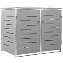 dobbelt skraldespandsskjuler 138x77,5x112,5 cm rustfrit stål