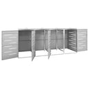 firedobbelt skraldespandsskjuler 276,5x77,5x112,5 rustfrit stål
