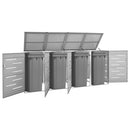 firedobbelt skraldespandsskjuler 276,5x77,5x112,5 rustfrit stål