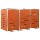 tredobbelt skraldespandsskjuler 207x77,5x112,5 cm rustfrit stål