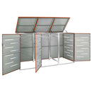 tredobbelt skraldespandsskjuler 207x77,5x112,5 cm rustfrit stål