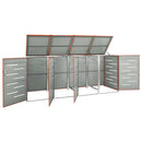 firedobbelt skraldespandsskjuler 276,5x77,5x112,5 rustfrit stål