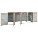 firedobbelt skraldespandsskjuler 276,5x77,5x112,5 rustfrit stål