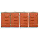 firedobbelt skraldespandsskjuler 276,5x77,5x112,5 rustfrit stål