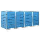 firedobbelt skraldespandsskjuler 276,5x77,5x112,5 rustfrit stål