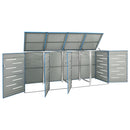 firedobbelt skraldespandsskjuler 276,5x77,5x112,5 rustfrit stål