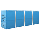 firedobbelt skraldespandsskjuler 276,5x77,5x112,5 rustfrit stål