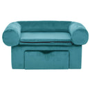 Hundesofa med opbevaring Turkis 75 x 50 x 38cm Plys