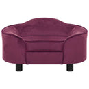 hundesofa 67x47x36 cm plys bordeauxfarvet