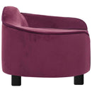 hundesofa 67x47x36 cm plys bordeauxfarvet