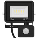 LED-projektør med sensor 20 W varm hvid