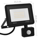 LED-projektør med sensor 30 W varm hvid