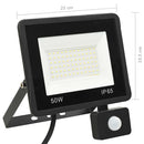LED-projektør med sensor 50 W varmt hvidt lys