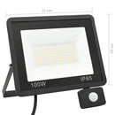 LED-projektør med sensor 100 W varm hvid
