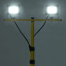 LED-projektør med stativ 2x20 W kold hvid