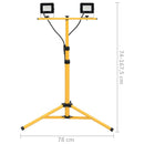 LED-projektør med stativ 2x20 W kold hvid