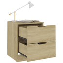sengeborde 2 stk. 40x40x50 cm konstrueret træ sonoma-eg