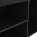 skobænk med hynde 80x30x47 cm konstrueret træ sort højglans