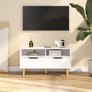 tv-bord 90x40x48,5 cm konstrueret træ hvid højglans