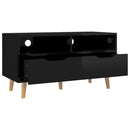 tv-bord 90x40x48,5 cm konstrueret træ sort højglans