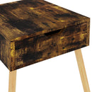 sengeborde 2 stk. 40x40x56 cm konstrueret træ røget eg
