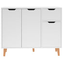 skænk 90x30x72 cm konstrueret træ hvid