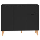 skænk 90x30x72 cm konstrueret træ sort
