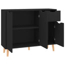 skænk 90x30x72 cm konstrueret træ sort