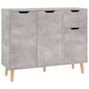skænk 90x30x72 cm konstrueret træ betongrå