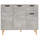 skænk 90x30x72 cm konstrueret træ betongrå