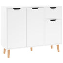 skænk 90x30x72 cm konstrueret træ hvid højglans