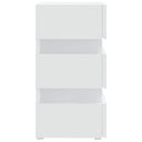 sengebord med LED 45x35x67 cm konstrueret træ hvid