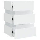 sengebord med LED 45x35x67 cm konstrueret træ hvid