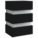 sengebord med LED 45x35x67 cm konstrueret træ sort