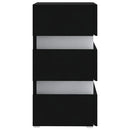 sengebord med LED 45x35x67 cm konstrueret træ sort