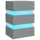 sengebord med LED 45x35x67 cm konstrueret træ grå