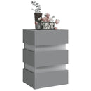 sengebord med LED 45x35x67 cm konstrueret træ grå