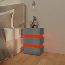 sengebord med LED 45x35x67 cm konstrueret træ grå