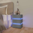 sengebord med LED 45x35x67 cm konstrueret træ grå