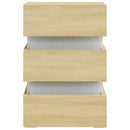 sengebord med LED 45x35x67 cm konstrueret træ sonoma-eg