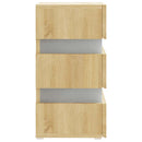 sengebord med LED 45x35x67 cm konstrueret træ sonoma-eg