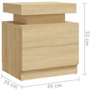 sengebord 45x35x52 cm konstrueret træ sonoma-eg
