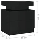sengeskab 45x35x52 cm konstrueret træ sort højglans