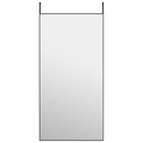 dørspejl 50x100 cm glas og aluminium sort
