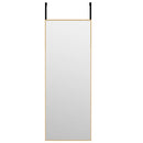 dørspejl 30x80 cm glas og aluminium guldfarvet