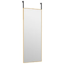 dørspejl 30x80 cm glas og aluminium guldfarvet