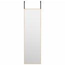 dørspejl 30x100 cm glas og aluminium guldfarvet