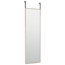 dørspejl 30x100 cm glas og aluminium guldfarvet